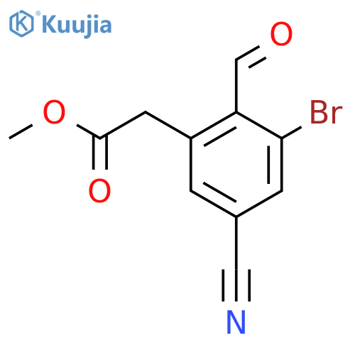 Methyl 3-bromo-5-cyano-2-formylphenylacetate structure