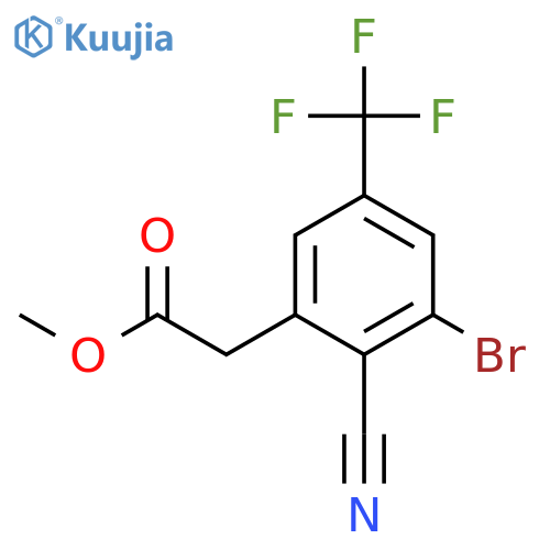 Methyl 3-bromo-2-cyano-5-(trifluoromethyl)phenylacetate structure