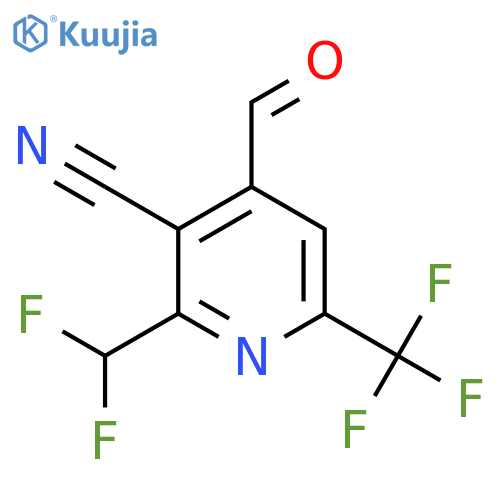 3-Cyano-2-(difluoromethyl)-6-(trifluoromethyl)pyridine-4-carboxaldehyde structure