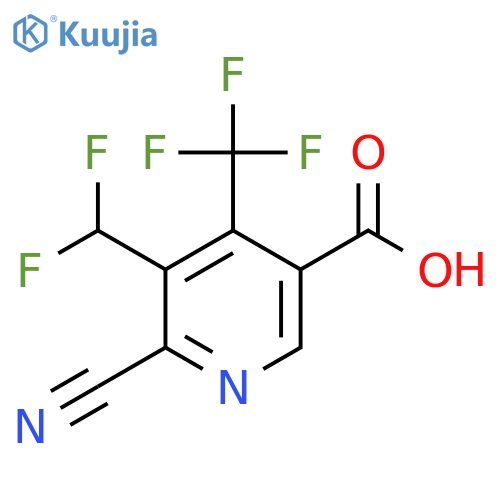 2-Cyano-3-(difluoromethyl)-4-(trifluoromethyl)pyridine-5-carboxylic acid structure