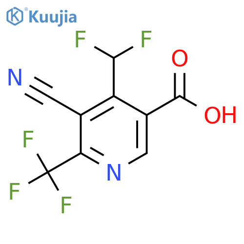 3-Cyano-4-(difluoromethyl)-2-(trifluoromethyl)pyridine-5-carboxylic acid structure