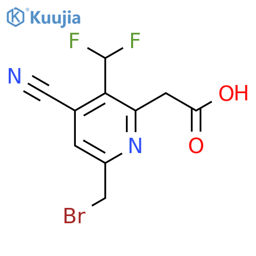 6-(Bromomethyl)-4-cyano-3-(difluoromethyl)pyridine-2-acetic acid structure