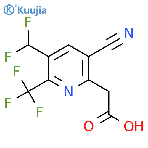 3-Cyano-5-(difluoromethyl)-6-(trifluoromethyl)pyridine-2-acetic acid structure