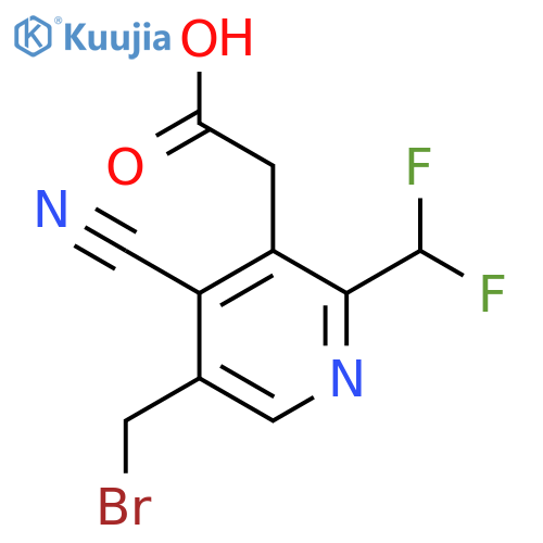 5-(Bromomethyl)-4-cyano-2-(difluoromethyl)pyridine-3-acetic acid structure