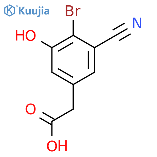 4-Bromo-3-cyano-5-hydroxyphenylacetic acid structure