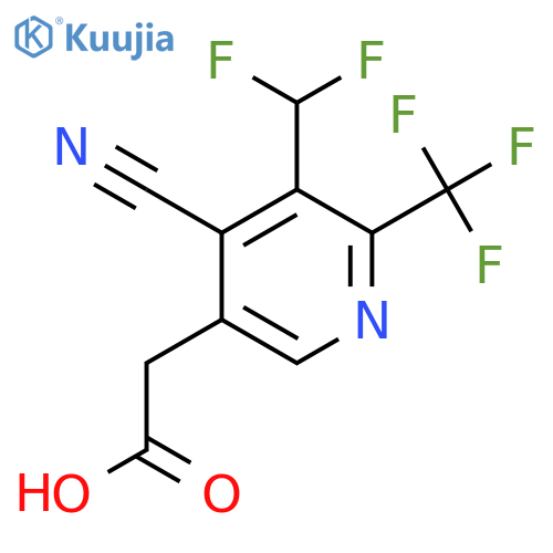 4-Cyano-3-(difluoromethyl)-2-(trifluoromethyl)pyridine-5-acetic acid structure