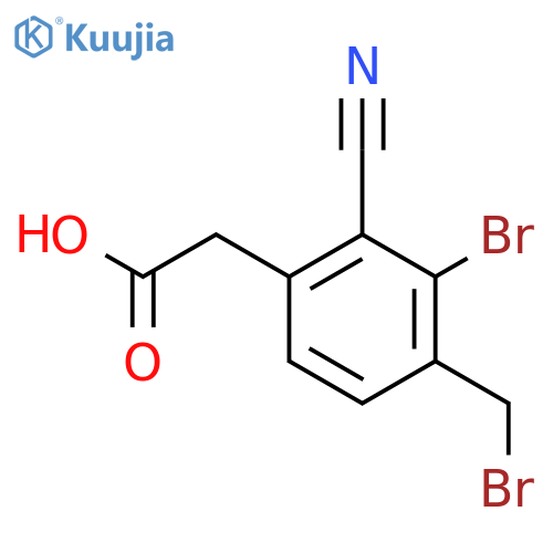 3-Bromo-4-bromomethyl-2-cyanophenylacetic acid structure
