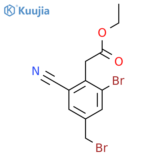 Ethyl 2-bromo-4-bromomethyl-6-cyanophenylacetate structure