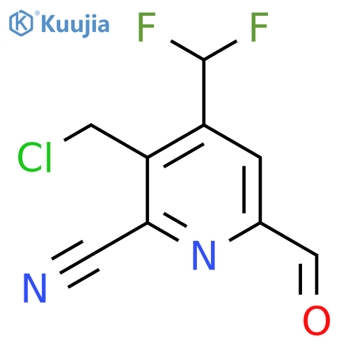 3-(Chloromethyl)-2-cyano-4-(difluoromethyl)pyridine-6-carboxaldehyde structure