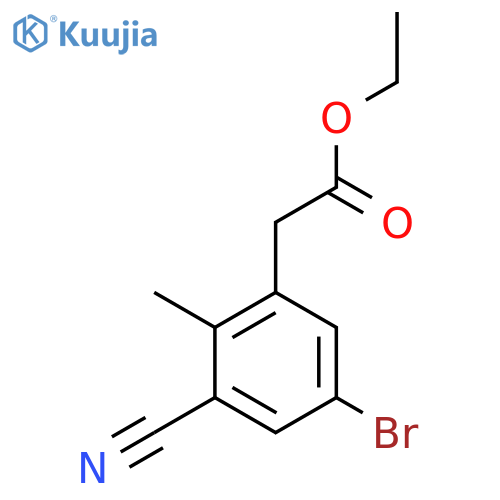 Ethyl 5-bromo-3-cyano-2-methylphenylacetate structure