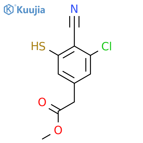 Methyl 3-chloro-4-cyano-5-mercaptophenylacetate structure