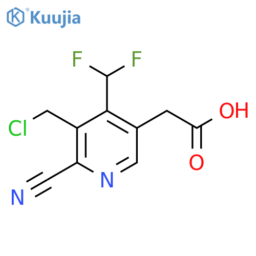 3-(Chloromethyl)-2-cyano-4-(difluoromethyl)pyridine-5-acetic acid structure