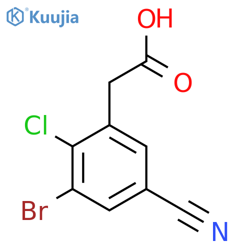 3-Bromo-2-chloro-5-cyanophenylacetic acid structure