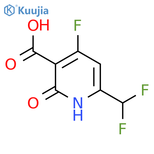 6-(Difluoromethyl)-4-fluoro-2-hydroxypyridine-3-carboxylic acid structure