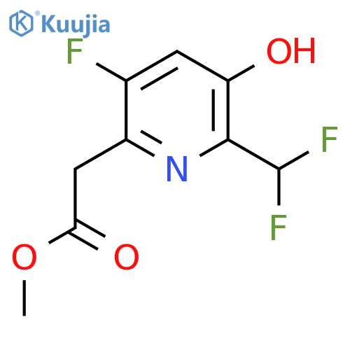 Methyl 2-(difluoromethyl)-5-fluoro-3-hydroxypyridine-6-acetate structure