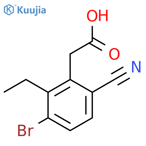 3-Bromo-6-cyano-2-ethylphenylacetic acid structure