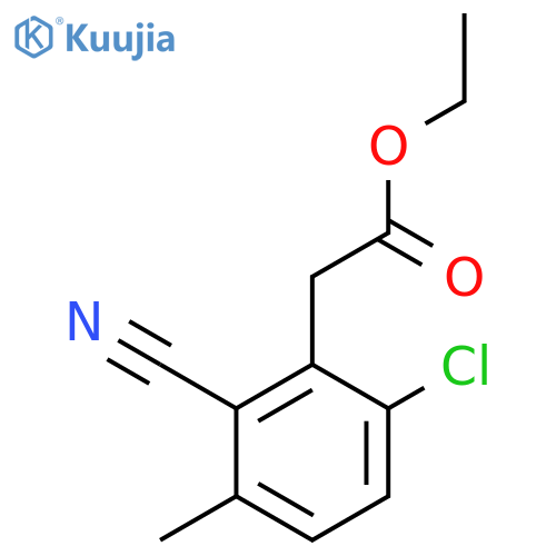 Ethyl 6-chloro-2-cyano-3-methylphenylacetate structure