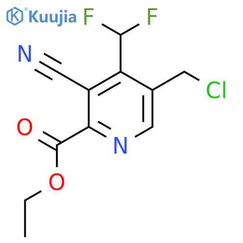 Ethyl 5-(chloromethyl)-3-cyano-4-(difluoromethyl)pyridine-2-carboxylate structure