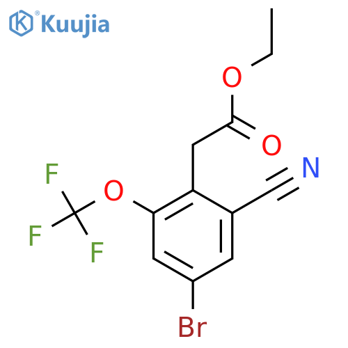 Ethyl 4-bromo-2-cyano-6-(trifluoromethoxy)phenylacetate structure