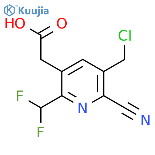 3-(Chloromethyl)-2-cyano-6-(difluoromethyl)pyridine-5-acetic acid structure