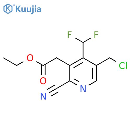 Ethyl 5-(chloromethyl)-2-cyano-4-(difluoromethyl)pyridine-3-acetate structure