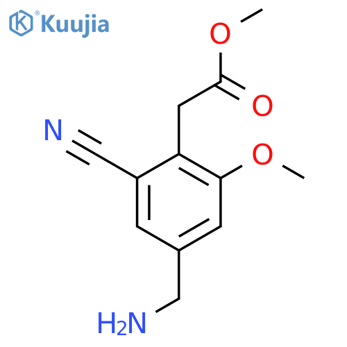 Methyl 4-aminomethyl-2-cyano-6-methoxyphenylacetate structure