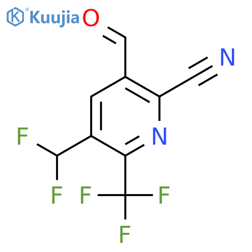 2-Cyano-5-(difluoromethyl)-6-(trifluoromethyl)pyridine-3-carboxaldehyde structure