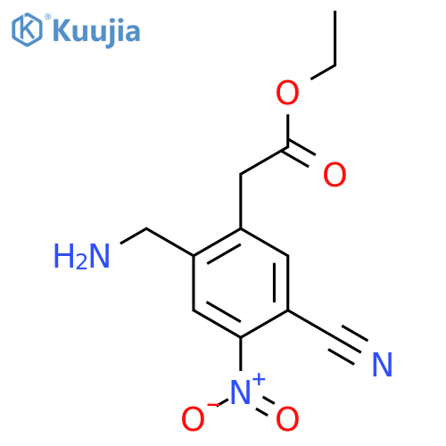 Ethyl 2-aminomethyl-5-cyano-4-nitrophenylacetate structure