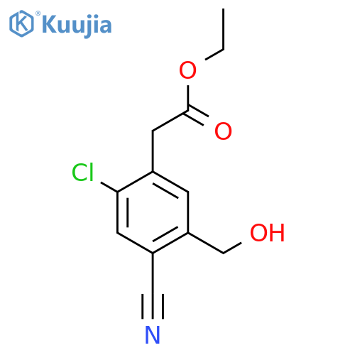 Ethyl 2-chloro-4-cyano-5-(hydroxymethyl)phenylacetate structure