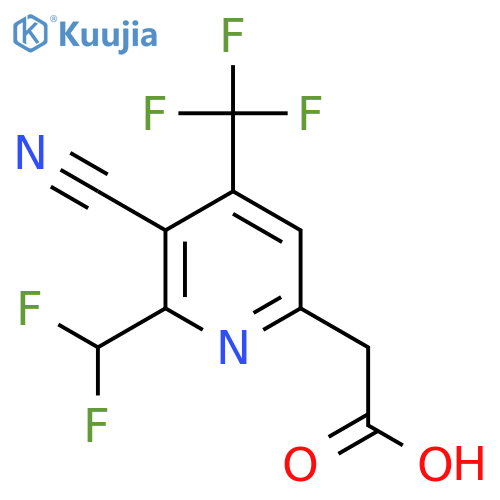 3-Cyano-2-(difluoromethyl)-4-(trifluoromethyl)pyridine-6-acetic acid structure