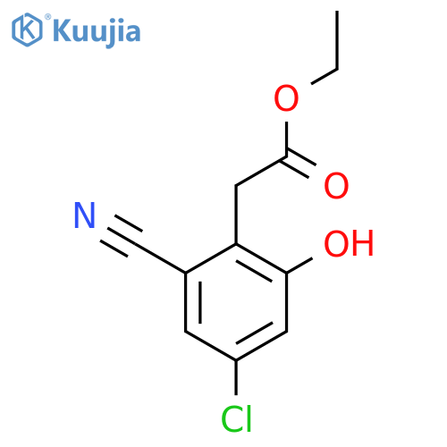 Ethyl 4-chloro-2-cyano-6-hydroxyphenylacetate structure