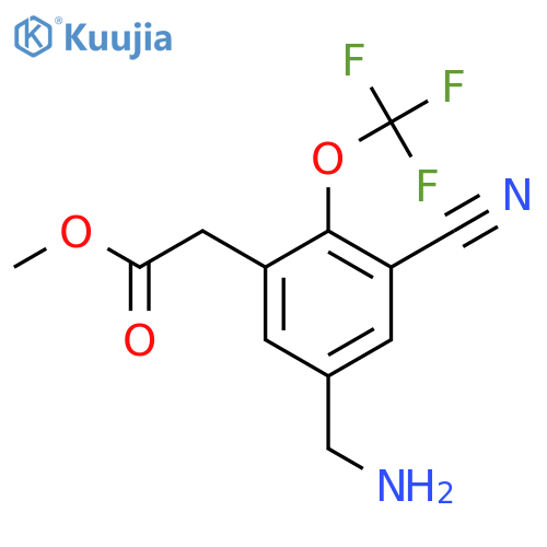 Methyl 5-aminomethyl-3-cyano-2-(trifluoromethoxy)phenylacetate structure