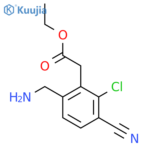 Ethyl 6-aminomethyl-2-chloro-3-cyanophenylacetate structure