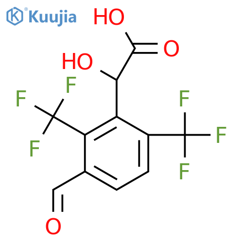 2,6-Bis(trifluoromethyl)-3-formylmandelic acid structure