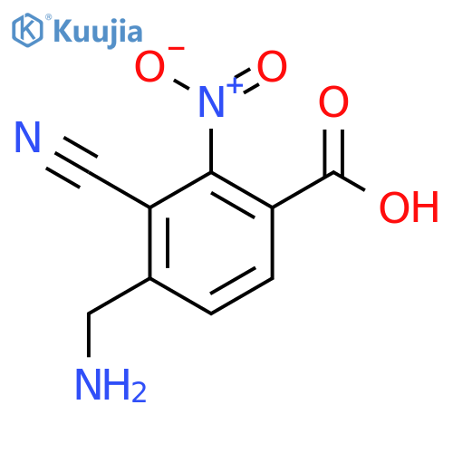 4-Aminomethyl-3-cyano-2-nitrobenzoic acid structure