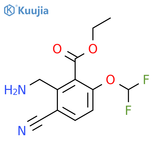 Ethyl 2-aminomethyl-3-cyano-6-(difluoromethoxy)benzoate structure