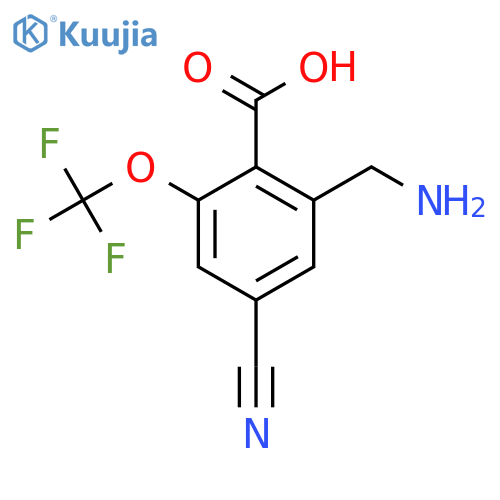 2-Aminomethyl-4-cyano-6-(trifluoromethoxy)benzoic acid structure