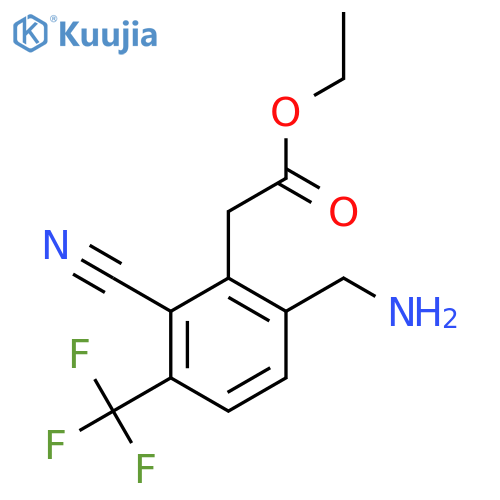 Ethyl 6-aminomethyl-2-cyano-3-(trifluoromethyl)phenylacetate structure
