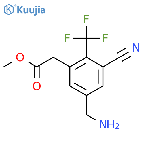 Methyl 5-aminomethyl-3-cyano-2-(trifluoromethyl)phenylacetate structure