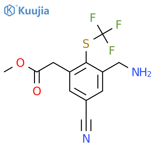 Methyl 3-aminomethyl-5-cyano-2-(trifluoromethylthio)phenylacetate structure