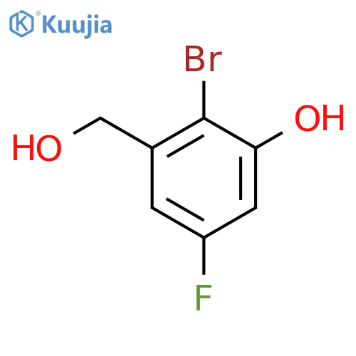 2-Bromo-5-fluoro-3-hydroxybenzyl alcohol structure