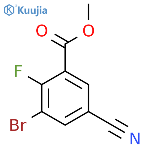 Methyl 3-bromo-5-cyano-2-fluorobenzoate structure