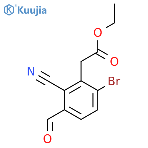 Ethyl 6-bromo-2-cyano-3-formylphenylacetate structure