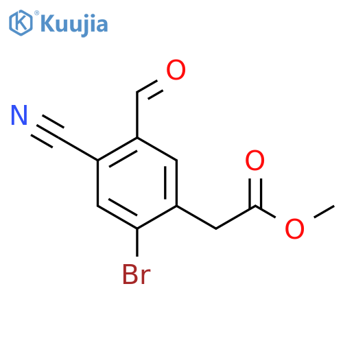 Methyl 2-bromo-4-cyano-5-formylphenylacetate structure