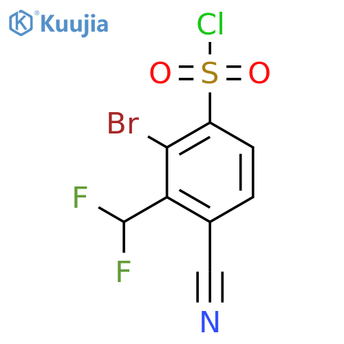 2-Bromo-4-cyano-3-(difluoromethyl)benzenesulfonyl chloride structure