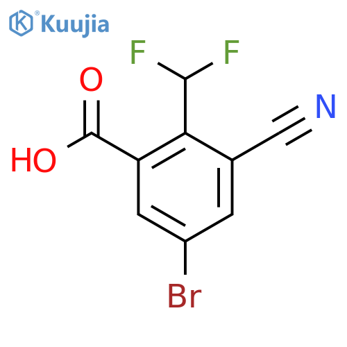 5-Bromo-3-cyano-2-(difluoromethyl)benzoic acid structure