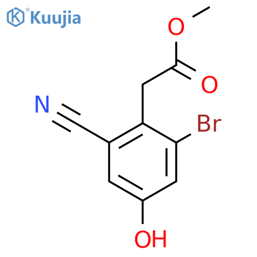 Methyl 2-bromo-6-cyano-4-hydroxyphenylacetate structure