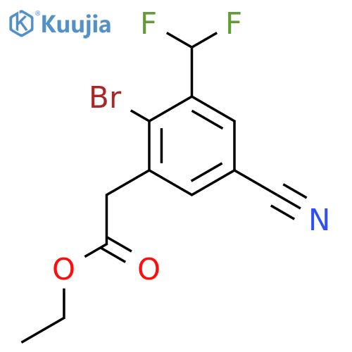 Ethyl 2-bromo-5-cyano-3-(difluoromethyl)phenylacetate structure