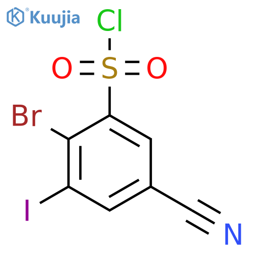2-Bromo-5-cyano-3-iodobenzenesulfonyl chloride structure