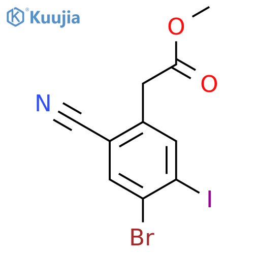 Methyl 4-bromo-2-cyano-5-iodophenylacetate structure